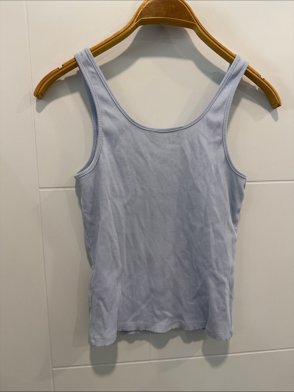 Simons Pale Blue Ribbed Button Tank size small - Picture 5 of 5